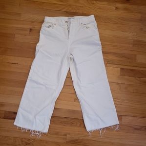 Zara Wide Leg Cropped Denim Jeans